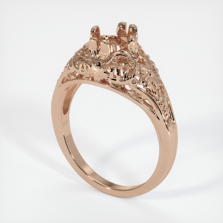 18K Rose Gold Antique Style Ring Setting