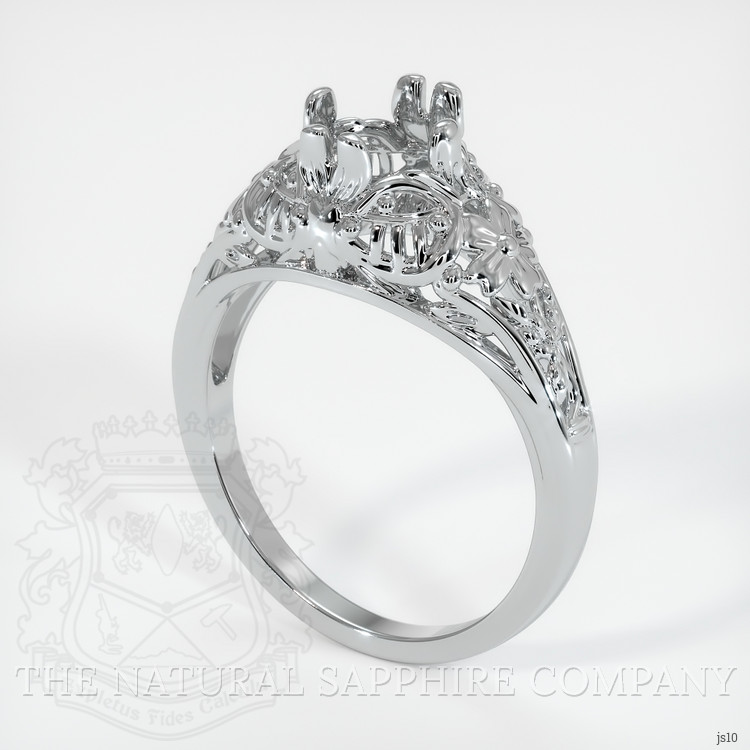 14K White Gold Antique Style Ring Setting