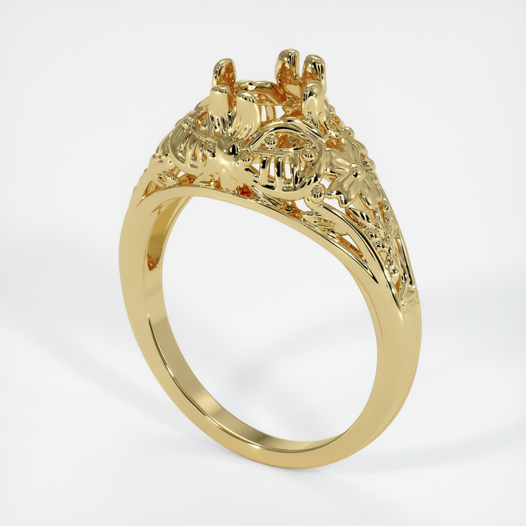 18K Yellow Gold Antique Style Ring Setting