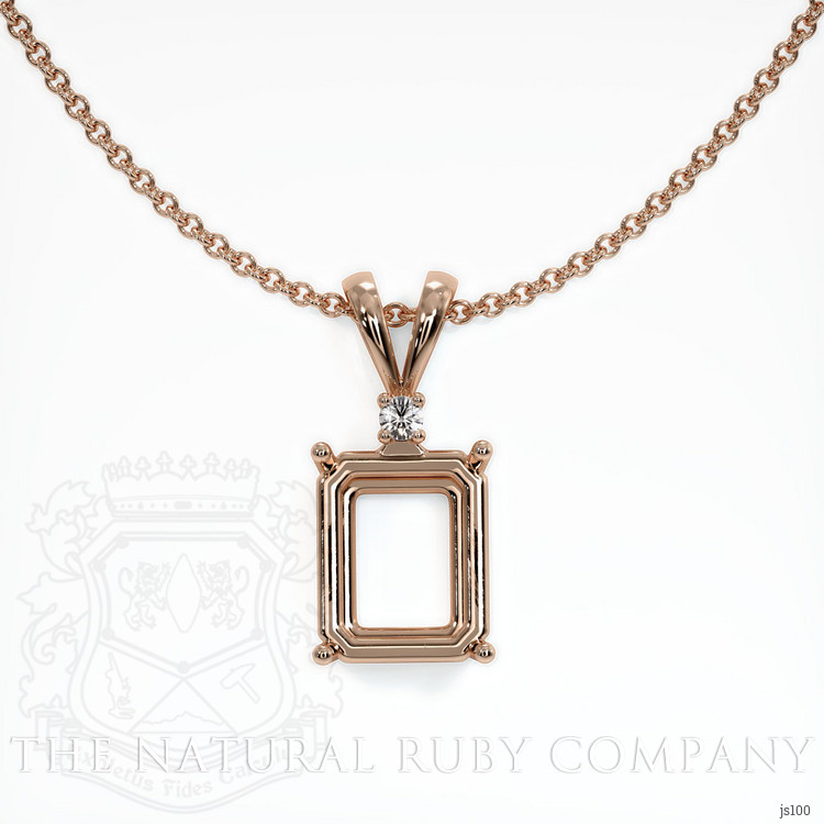 14K Rose Gold Accent Stones Pendant Setting