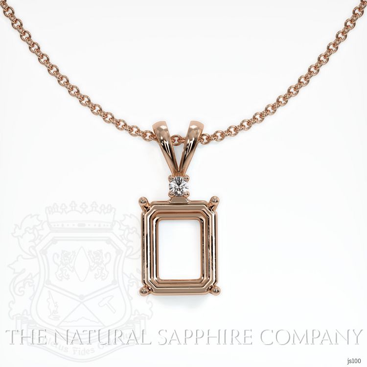 14K Rose Gold Accent Stones Pendant Setting