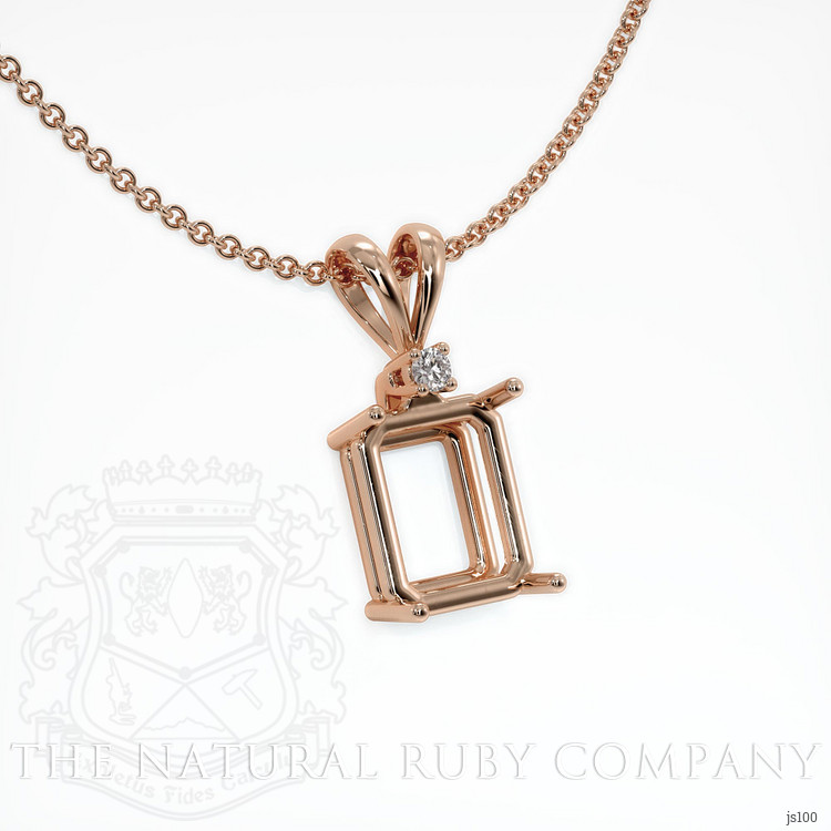 14K Rose Gold Accent Stones Pendant Setting