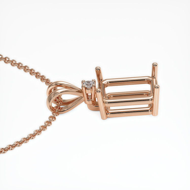 14K Rose Gold Accent Stones Pendant Setting