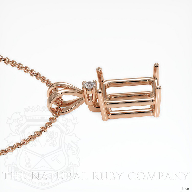 14K Rose Gold Accent Stones Pendant Setting