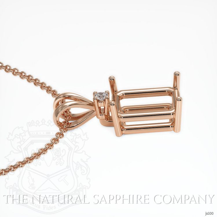 14K Rose Gold Accent Stones Pendant Setting