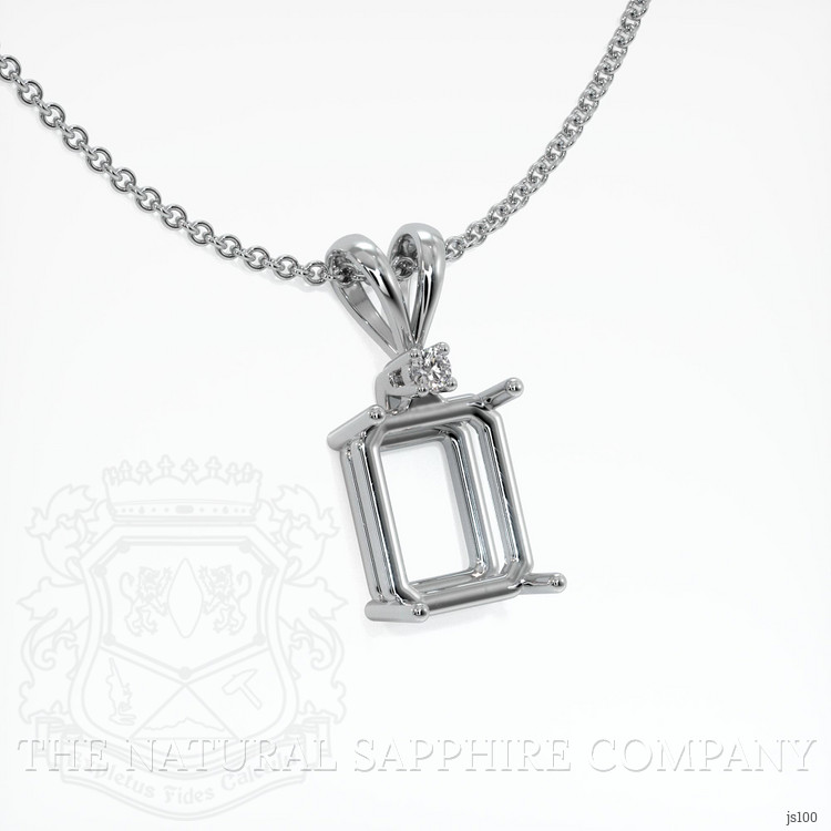 10K White Gold Accent Stones Pendant Setting
