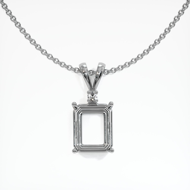 14K White Gold Accent Stones Pendant Setting
