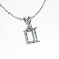 14K White Gold Accent Stones Pendant Setting Image