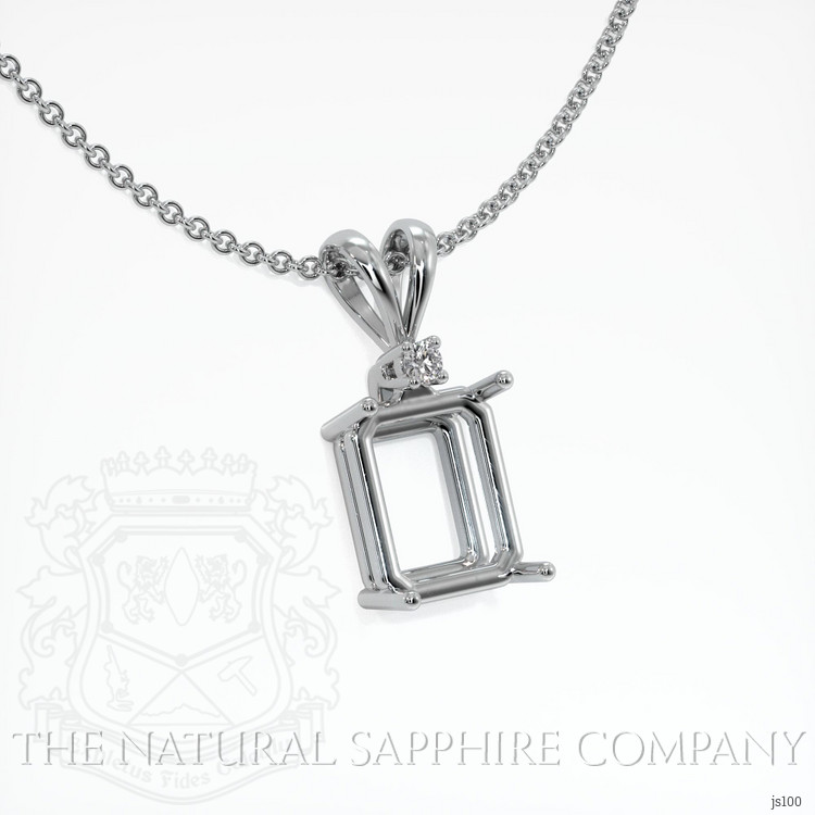 14K White Gold Accent Stones Pendant Setting