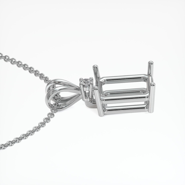 14K White Gold Accent Stones Pendant Setting