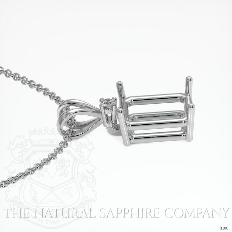 14K White Gold Accent Stones Pendant Setting