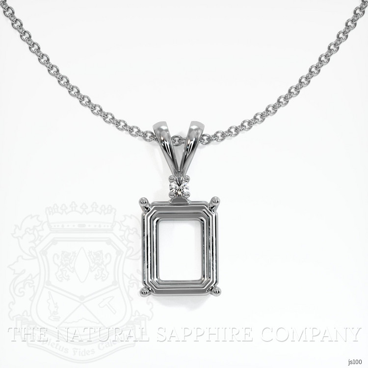 18K White Gold Accent Stones Pendant Setting