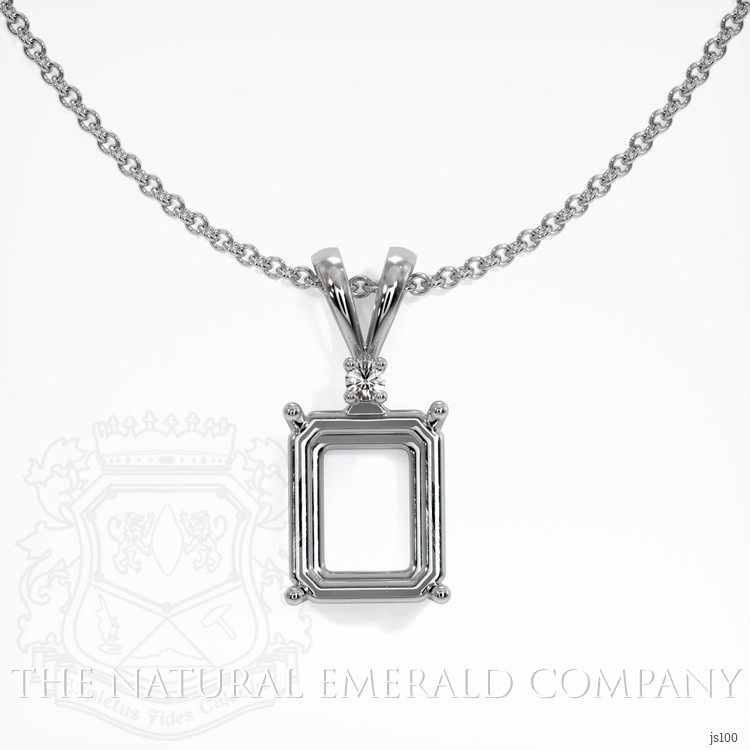 18K White Gold Accent Stones Pendant Setting
