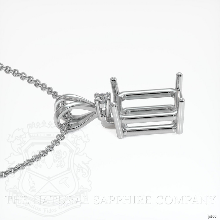 18K White Gold Accent Stones Pendant Setting