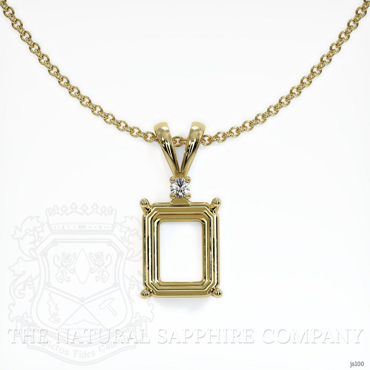 14K Yellow Gold Accent Stones Pendant Setting