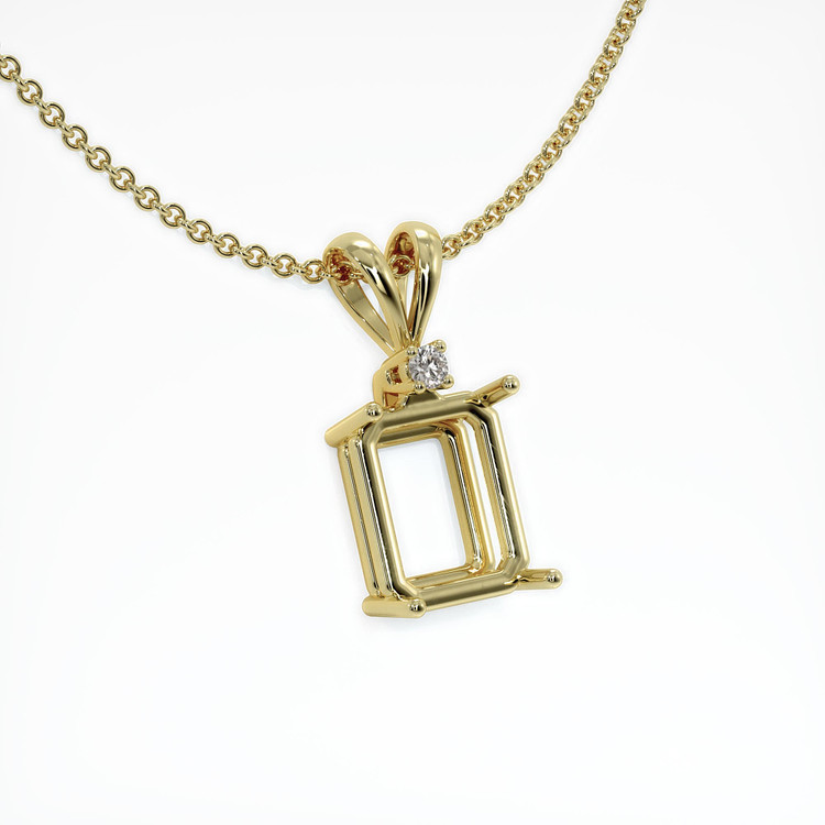 14K Yellow Gold Accent Stones Pendant Setting