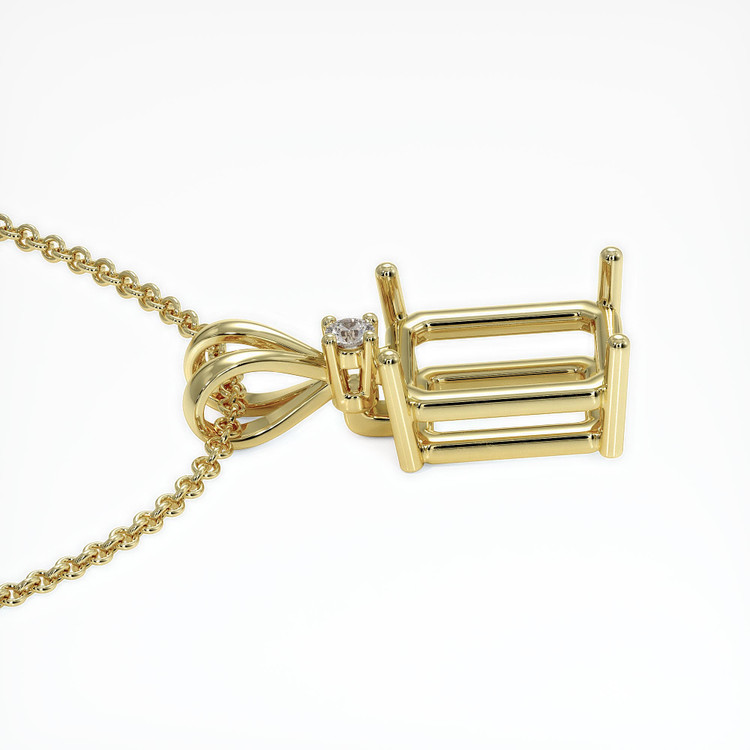 14K Yellow Gold Accent Stones Pendant Setting