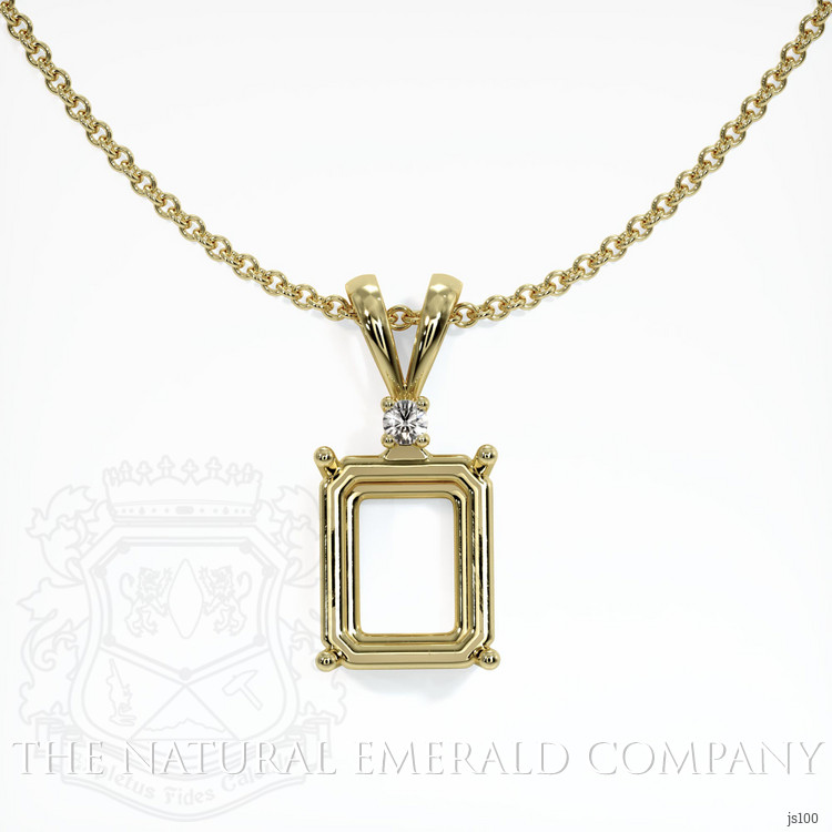 Accent Stones Emerald Pendant 0.92 Ct., 18K Yellow Gold