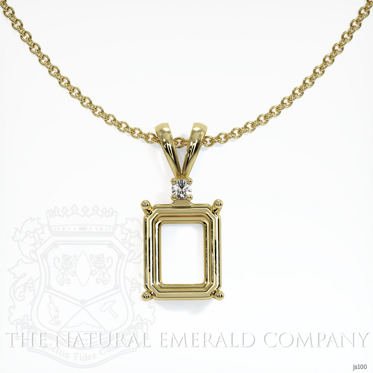 18K Yellow Gold Accent Stones Pendant Setting