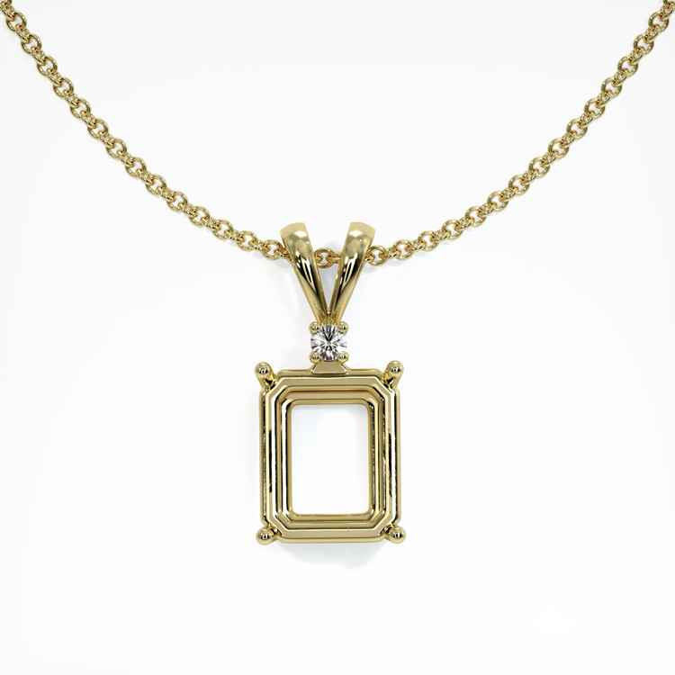 18K Yellow Gold Accent Stones Pendant Setting