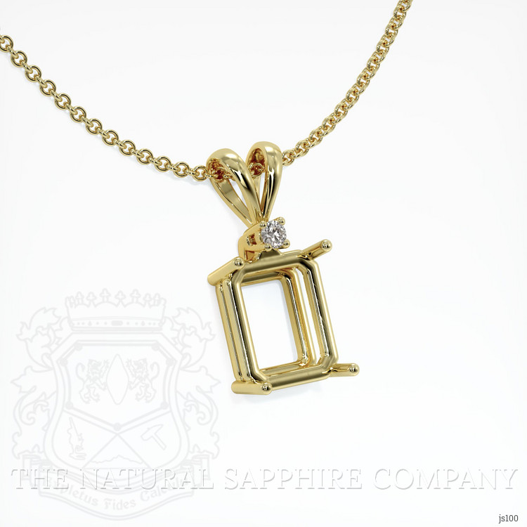 18K Yellow Gold Accent Stones Pendant Setting
