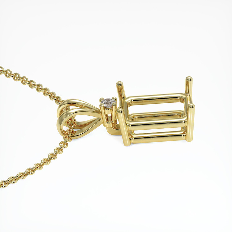 18K Yellow Gold Accent Stones Pendant Setting