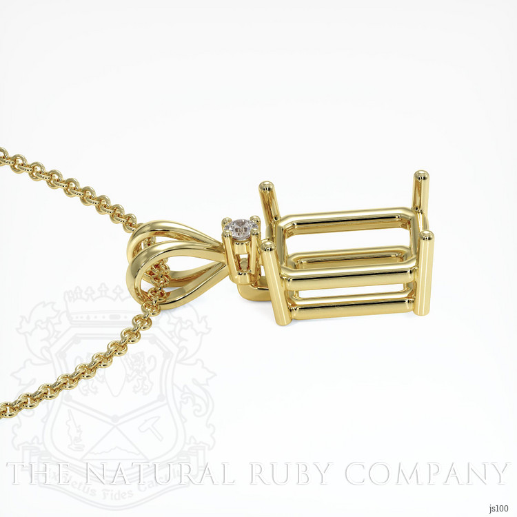 18K Yellow Gold Accent Stones Pendant Setting