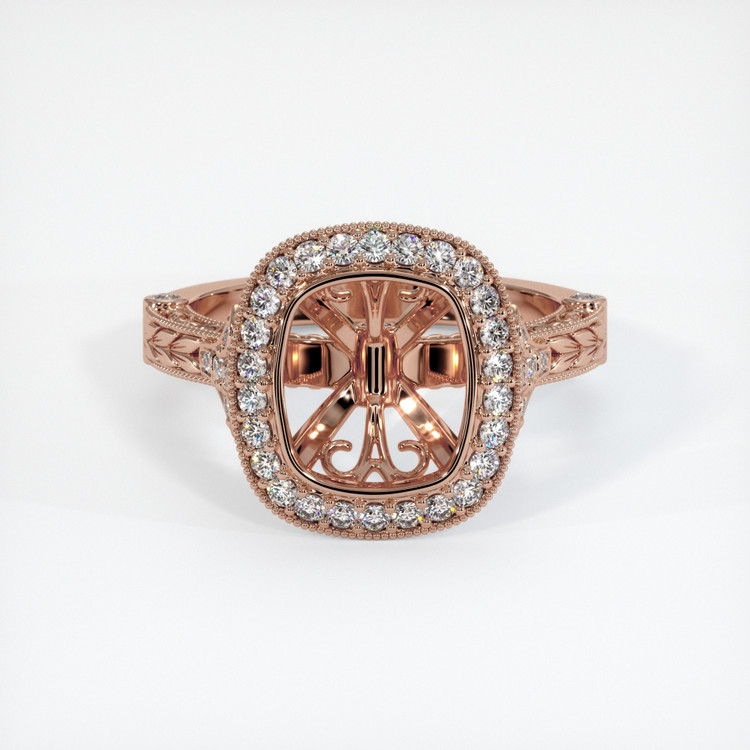14K Rose Gold Antique Style Ring Setting