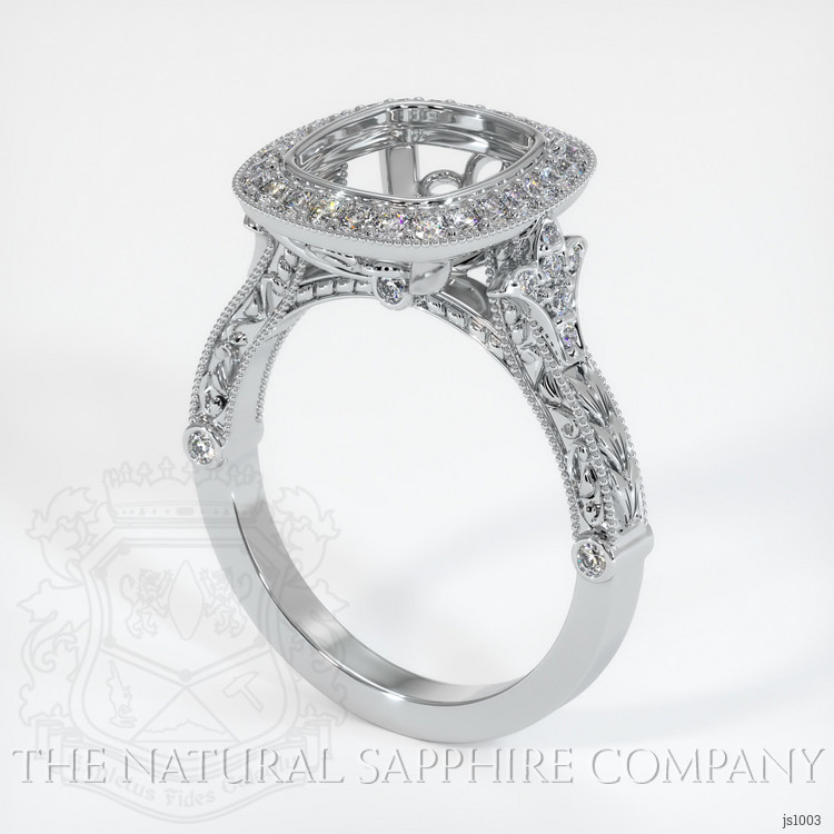 14K White Gold Antique Style Ring Setting