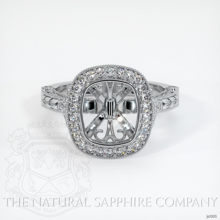 14K White Gold Antique Style Ring Setting