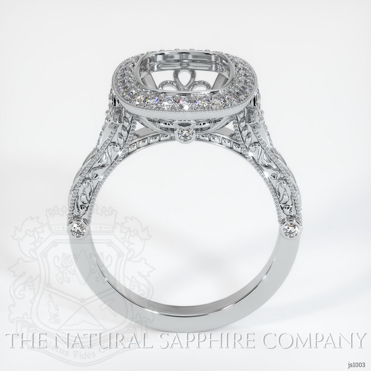 14K White Gold Antique Style Ring Setting