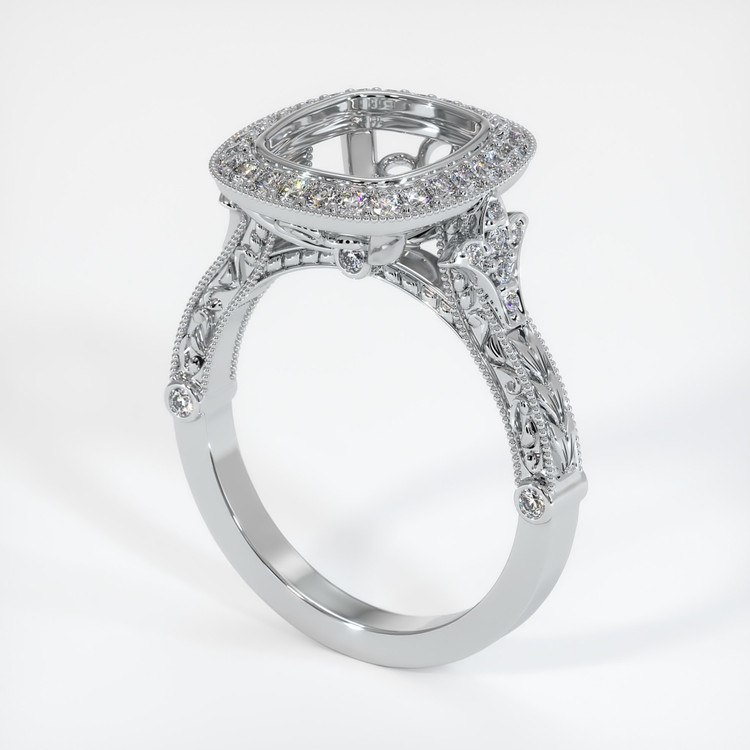 18K White Gold Antique Style Ring Setting