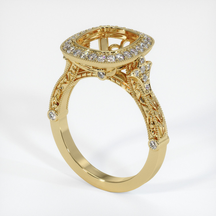 14K Yellow Gold Antique Style Ring Setting