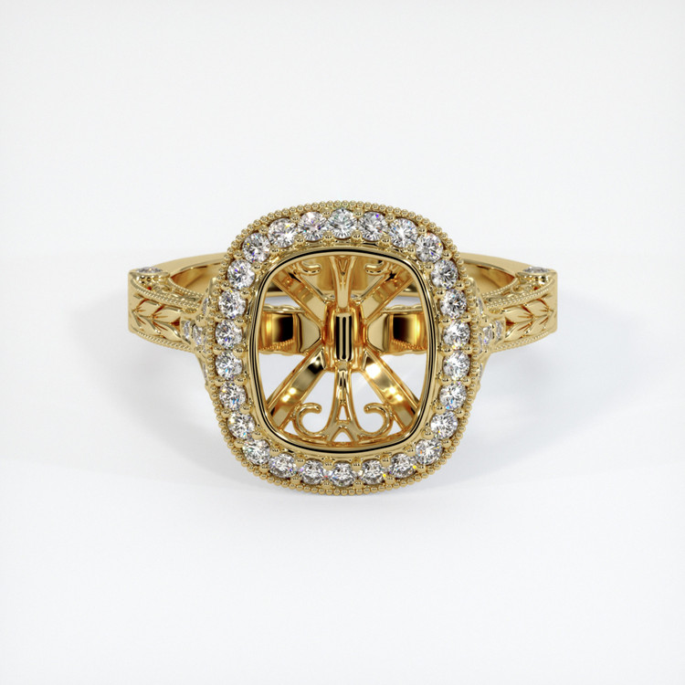 14K Yellow Gold Antique Style Ring Setting