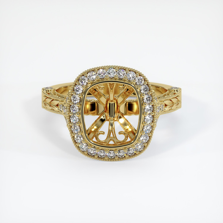 18K Yellow Gold Antique Style Ring Setting