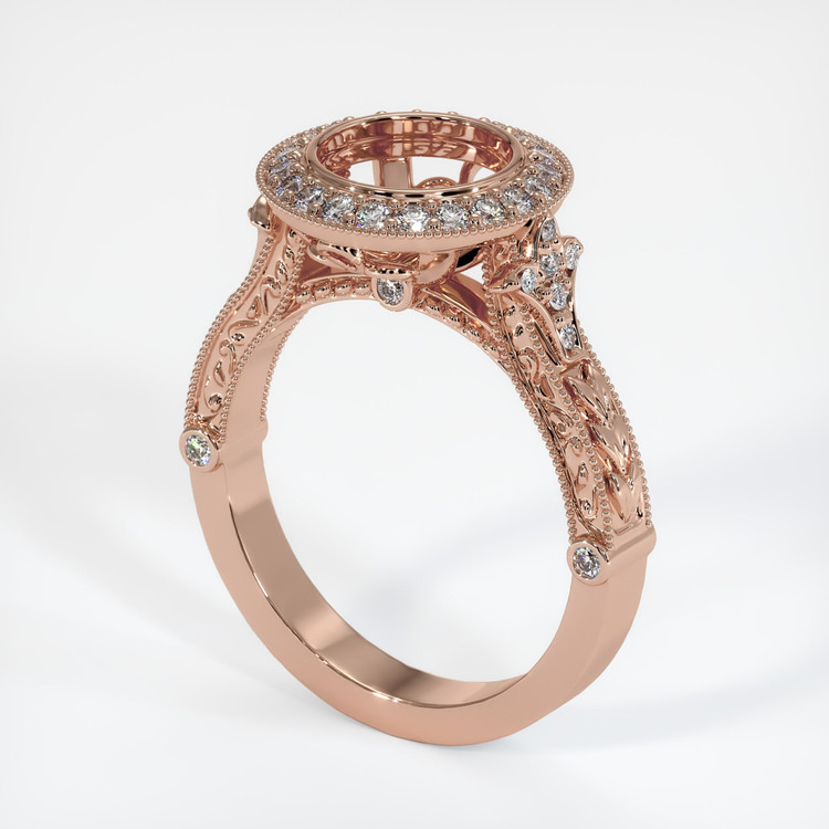 14K Rose Gold Antique Style Ring Setting