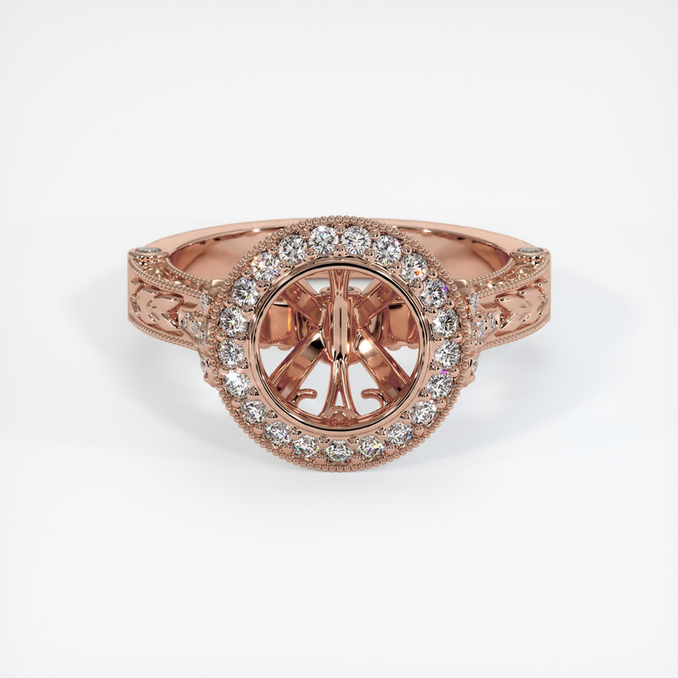 14K Rose Gold Antique Style Ring Setting