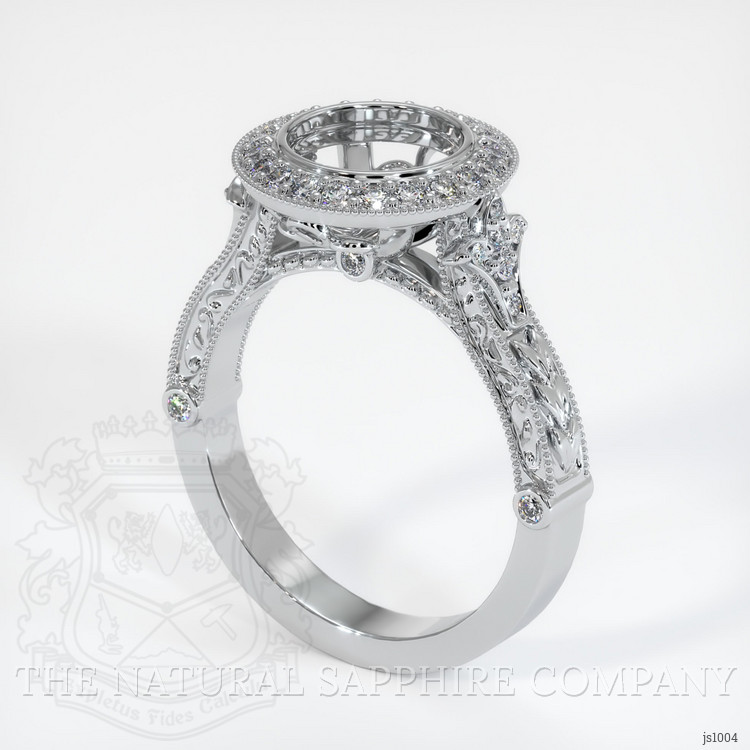 14K White Gold Antique Style Ring Setting