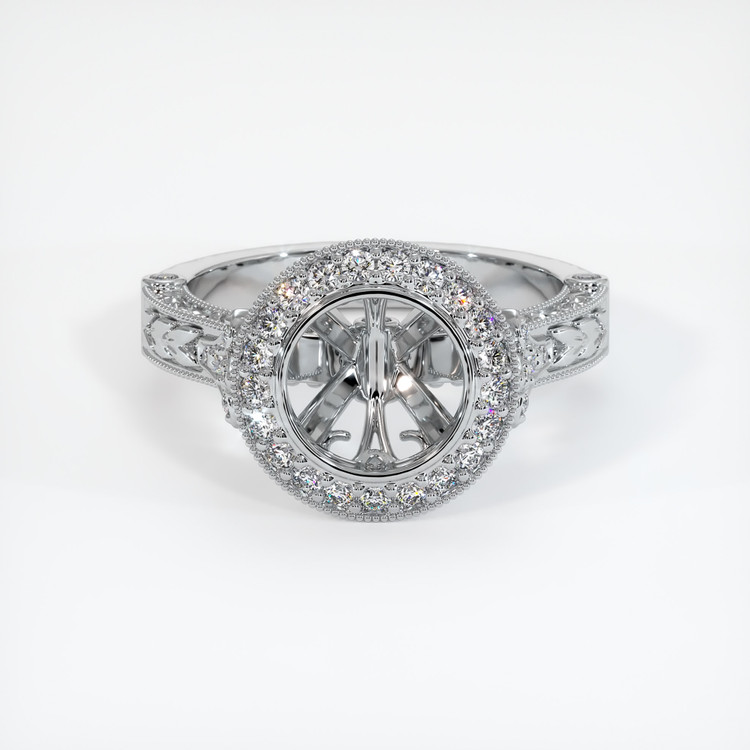14K White Gold Antique Style Ring Setting