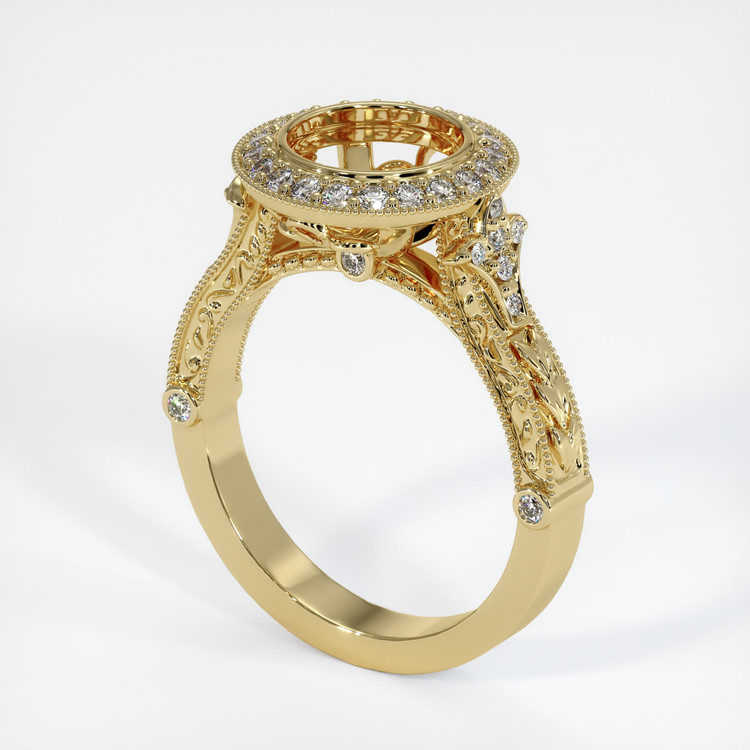 14K Yellow Gold Antique Style Ring Setting