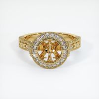 14K Yellow Gold Antique Style Ring Setting Image