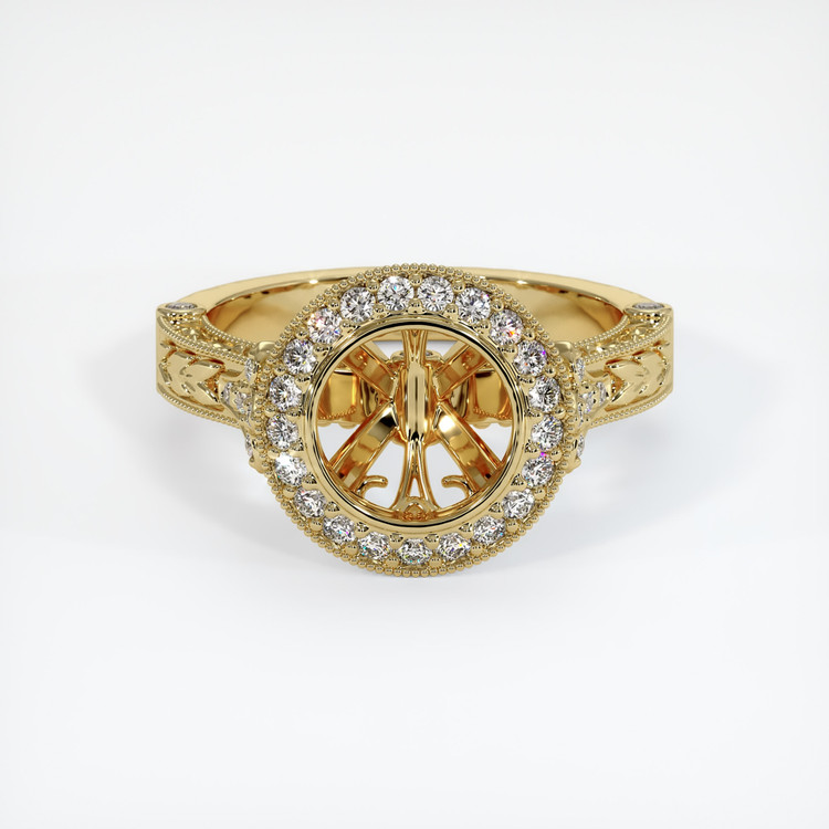 14K Yellow Gold Antique Style Ring Setting