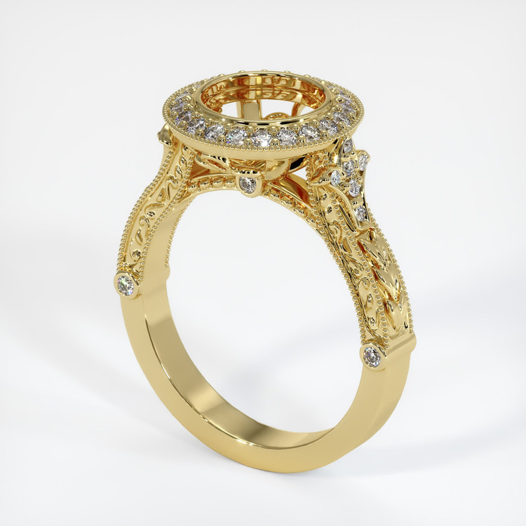 18K Yellow Gold Antique Style Ring Setting