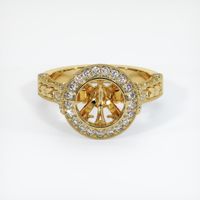 18K Yellow Gold Antique Style Ring Setting Image