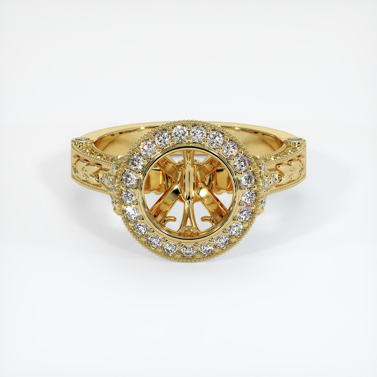 18K Yellow Gold Antique Style Ring Setting