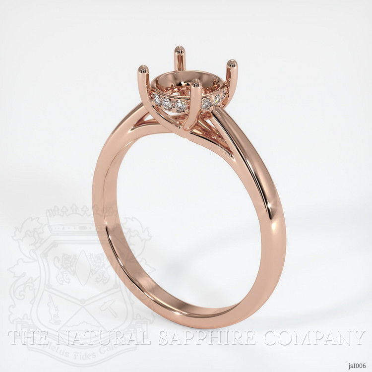 14K Rose Gold Pave Ring Setting