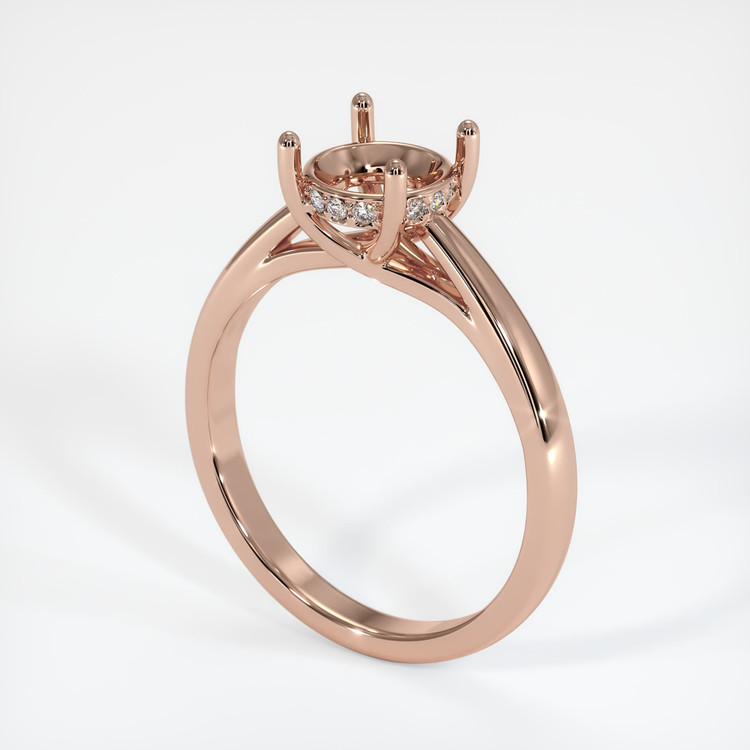 14K Rose Gold Pave Ring Setting
