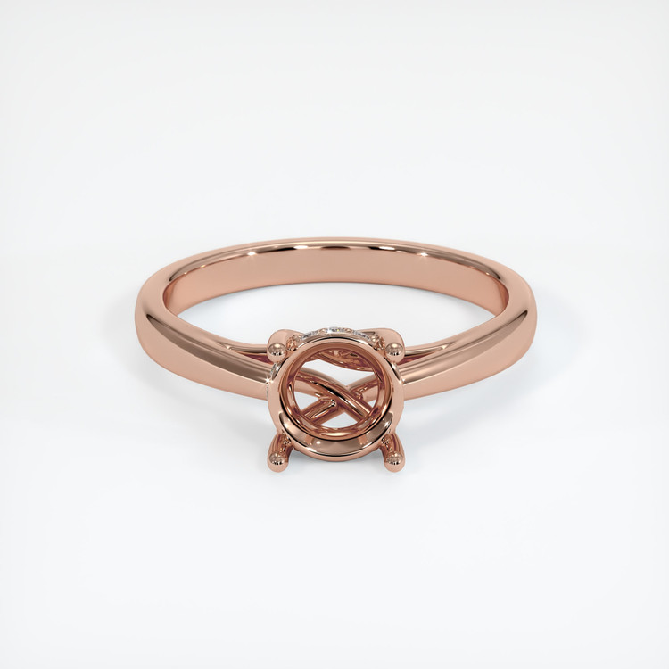 14K Rose Gold Pave Ring Setting