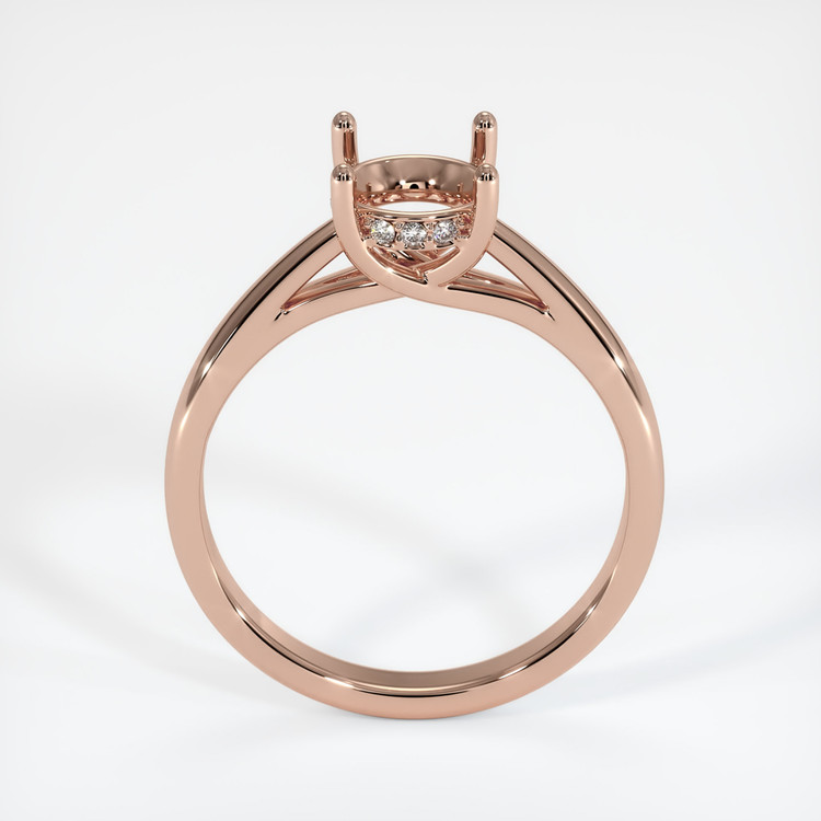 14K Rose Gold Pave Ring Setting