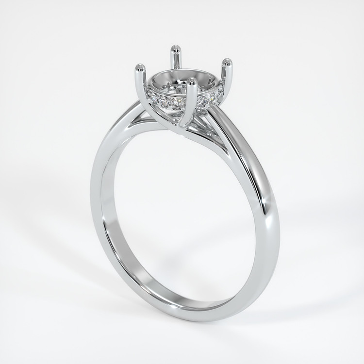 18K White Gold Pave Ring Setting
